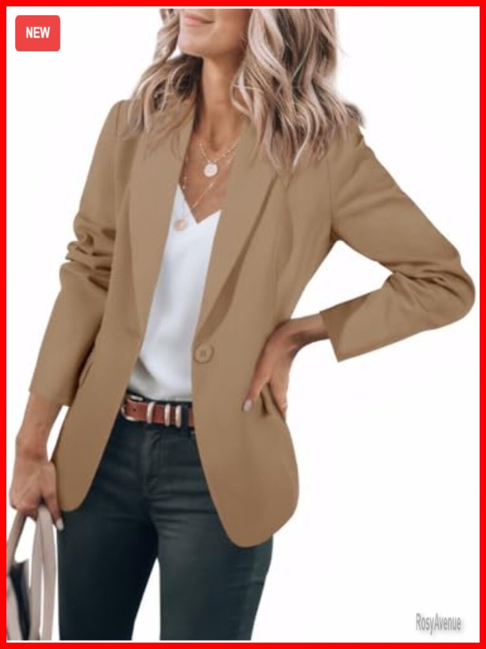Cicy Bell Womens Blazer Long Sleeve Slim Fit Business Casual Suit Jacket